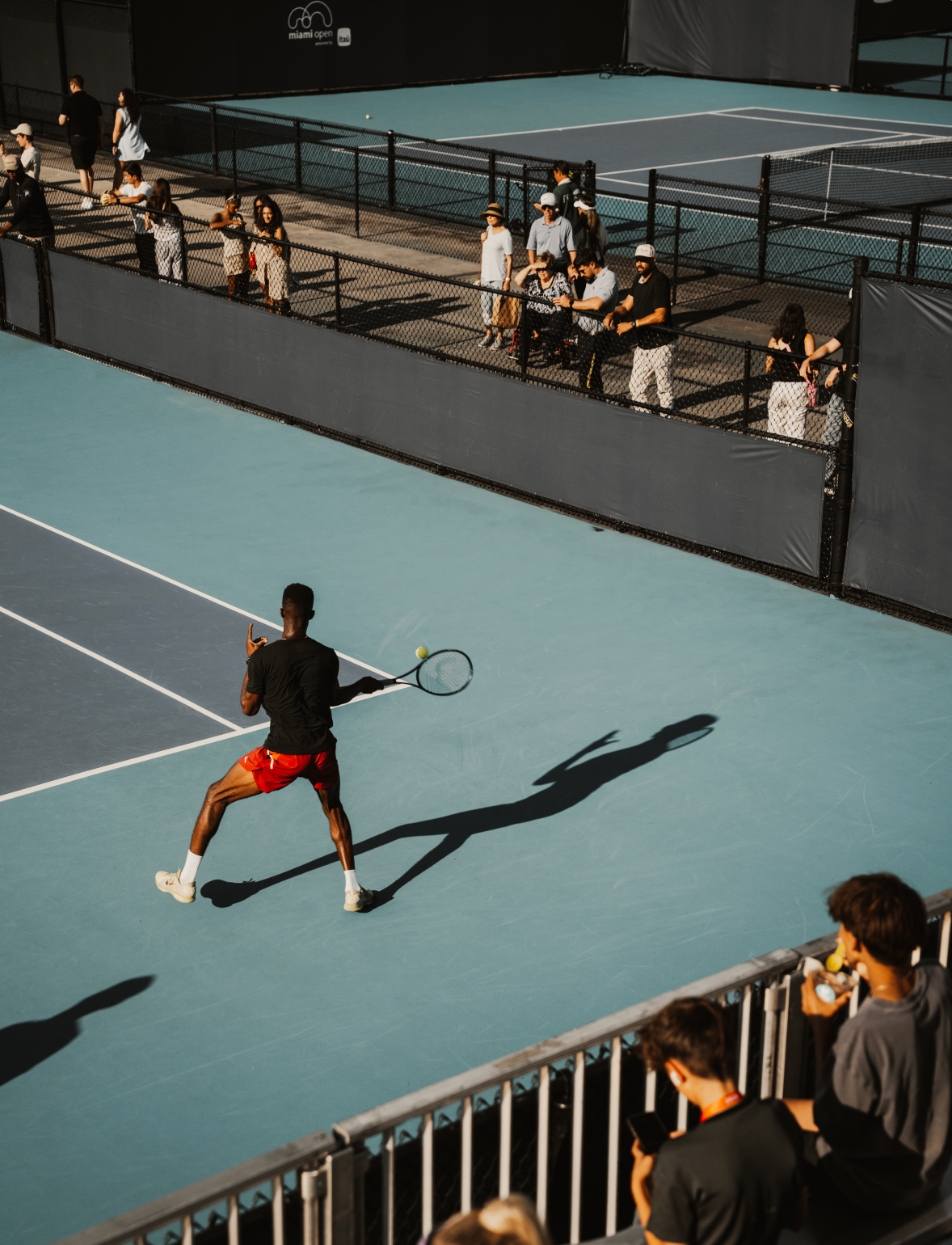 Backhand under stadium lights